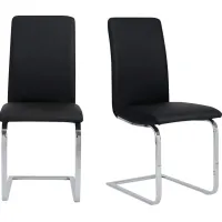 Rosecommon I Black Dining Chair, Set of 2
