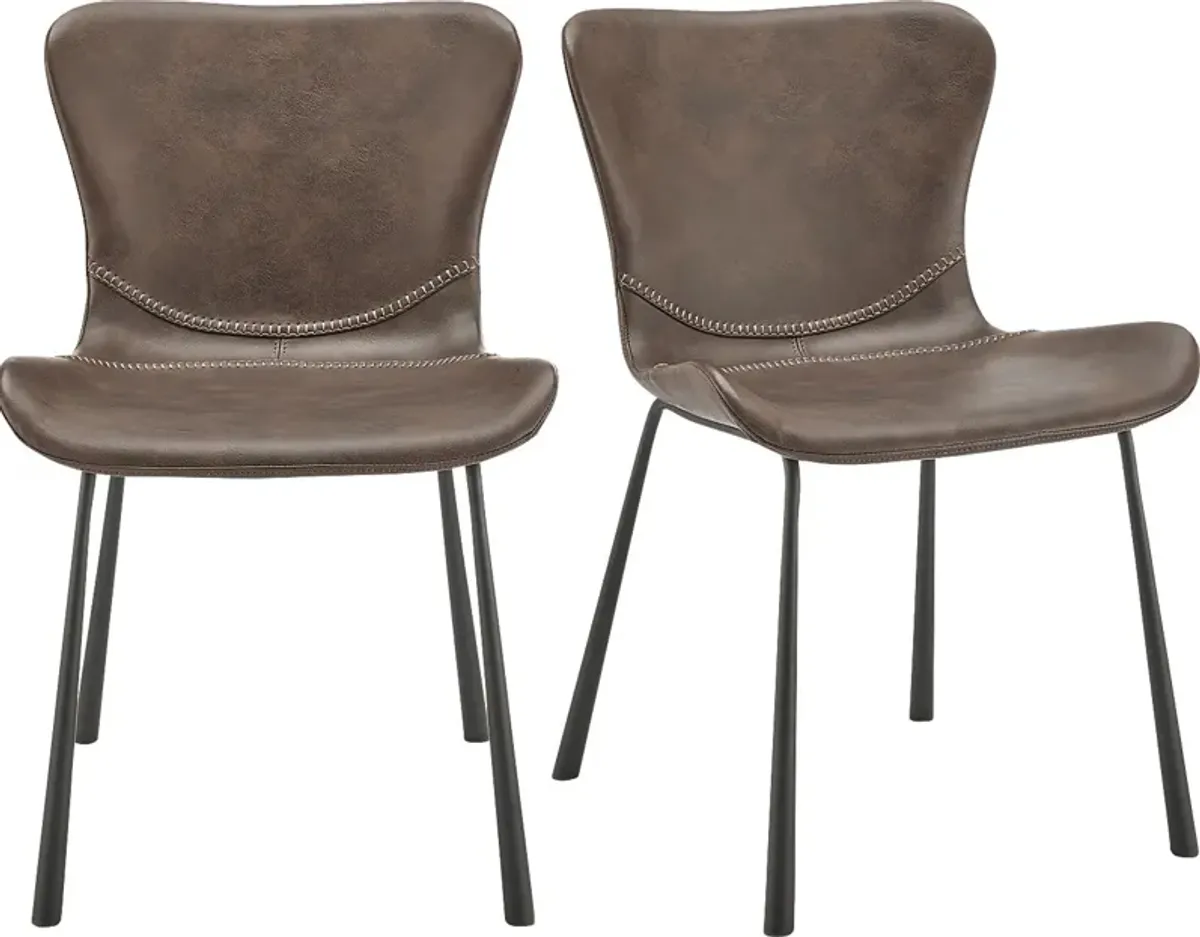 Daigle Brown Dining Chair, Set of 2