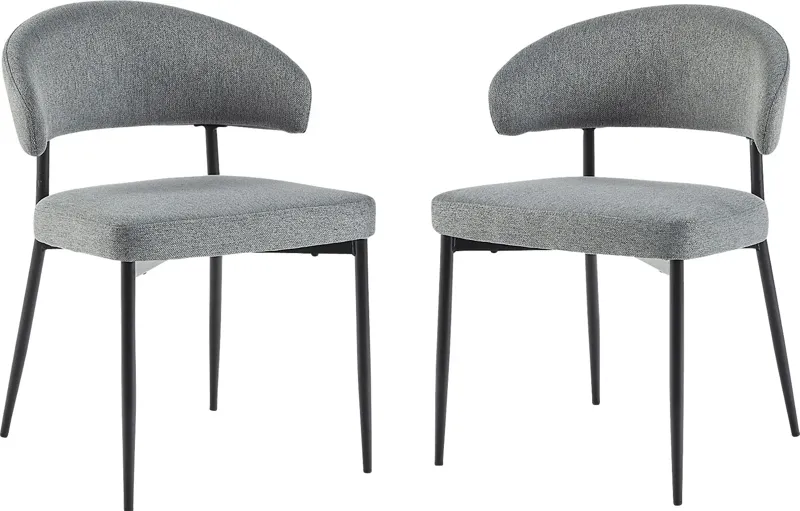 Vreeland Charcoal Side Chair, Set of 2