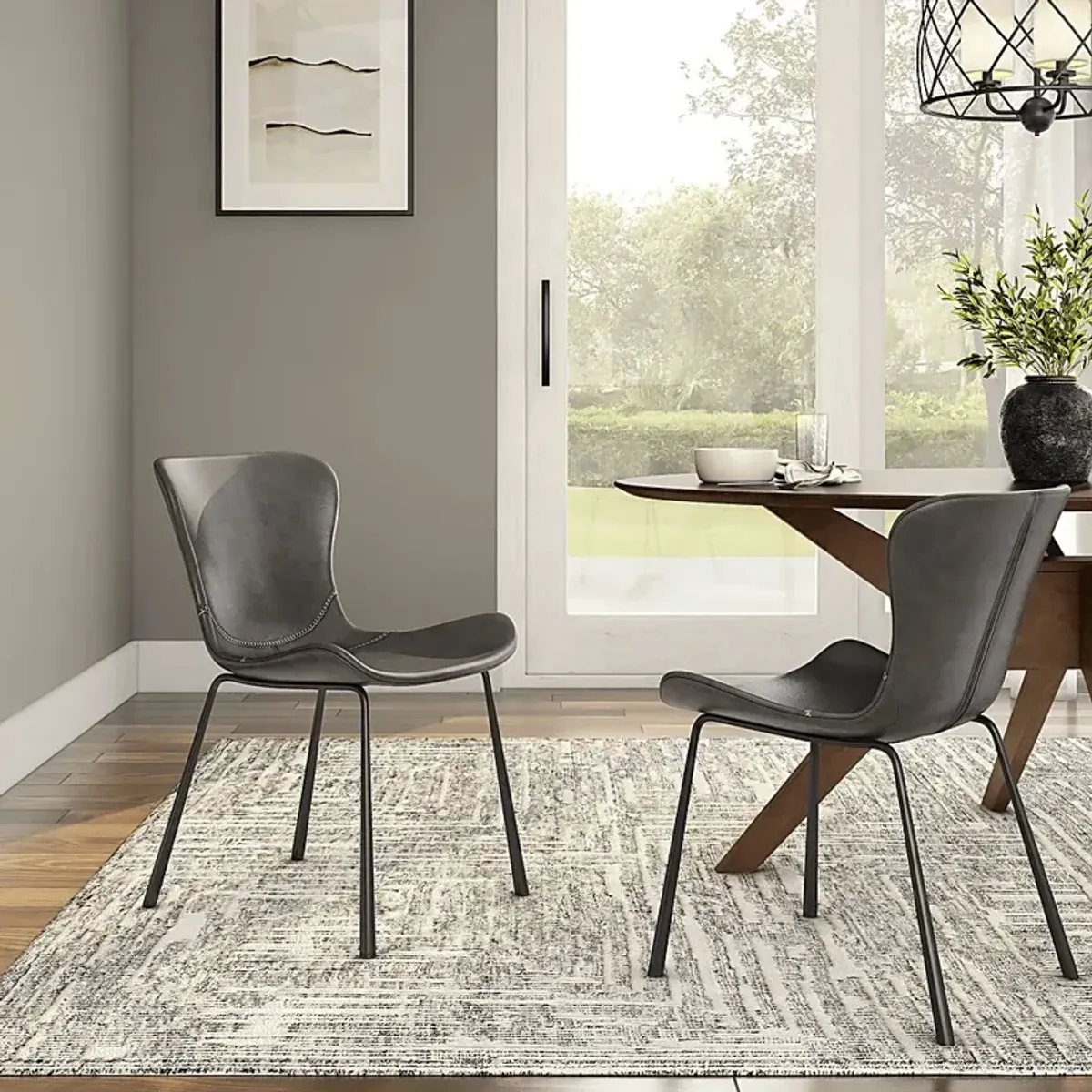 Daigle Dark Gray Dining Chair, Set of 2