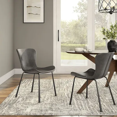 Daigle Dark Gray Dining Chair, Set of 2