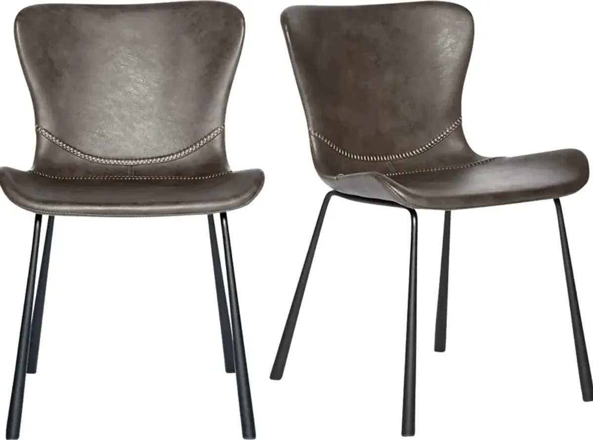 Daigle Dark Gray Dining Chair, Set of 2