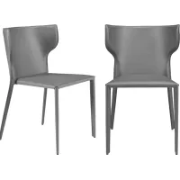 Drost Gray Dining Chair, Set of 2