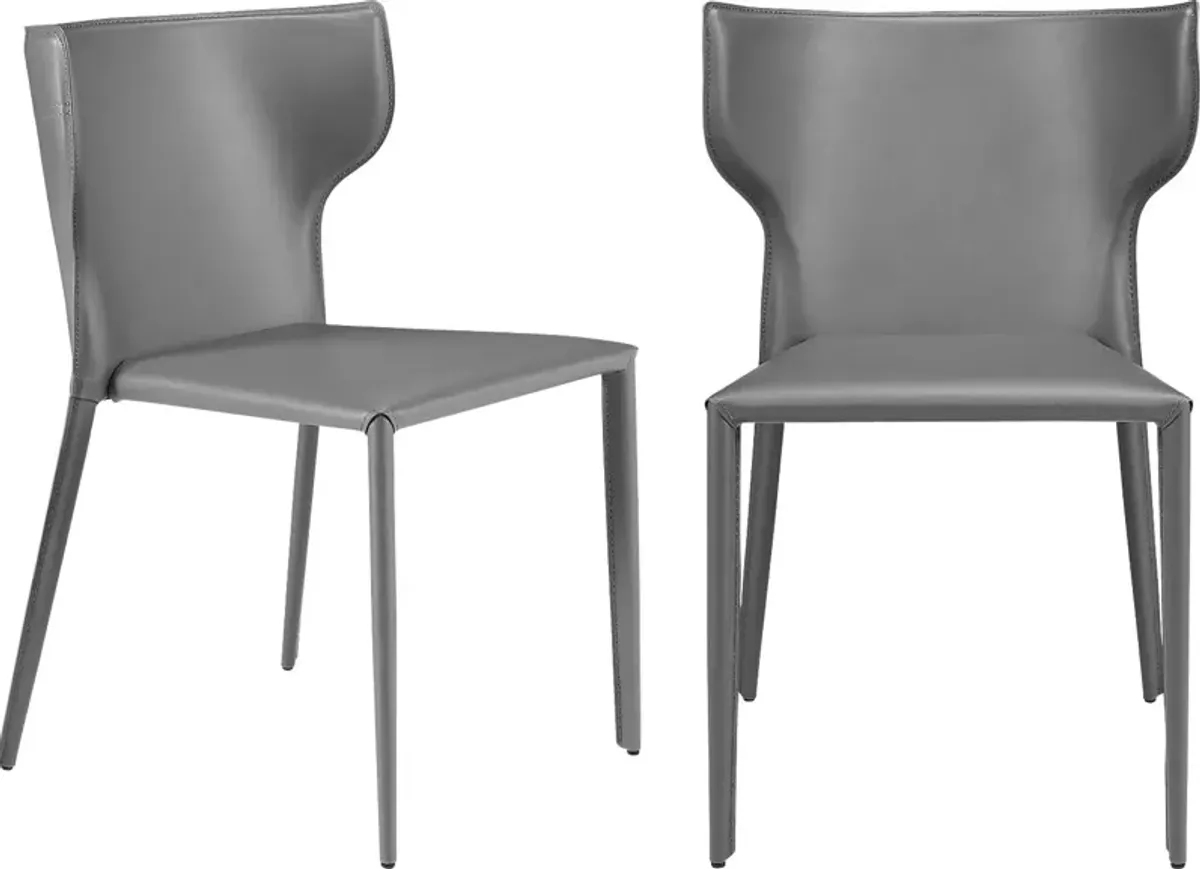 Drost Gray Dining Chair, Set of 2