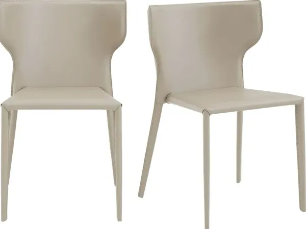 Drost Light Gray Dining Chair, Set of 2