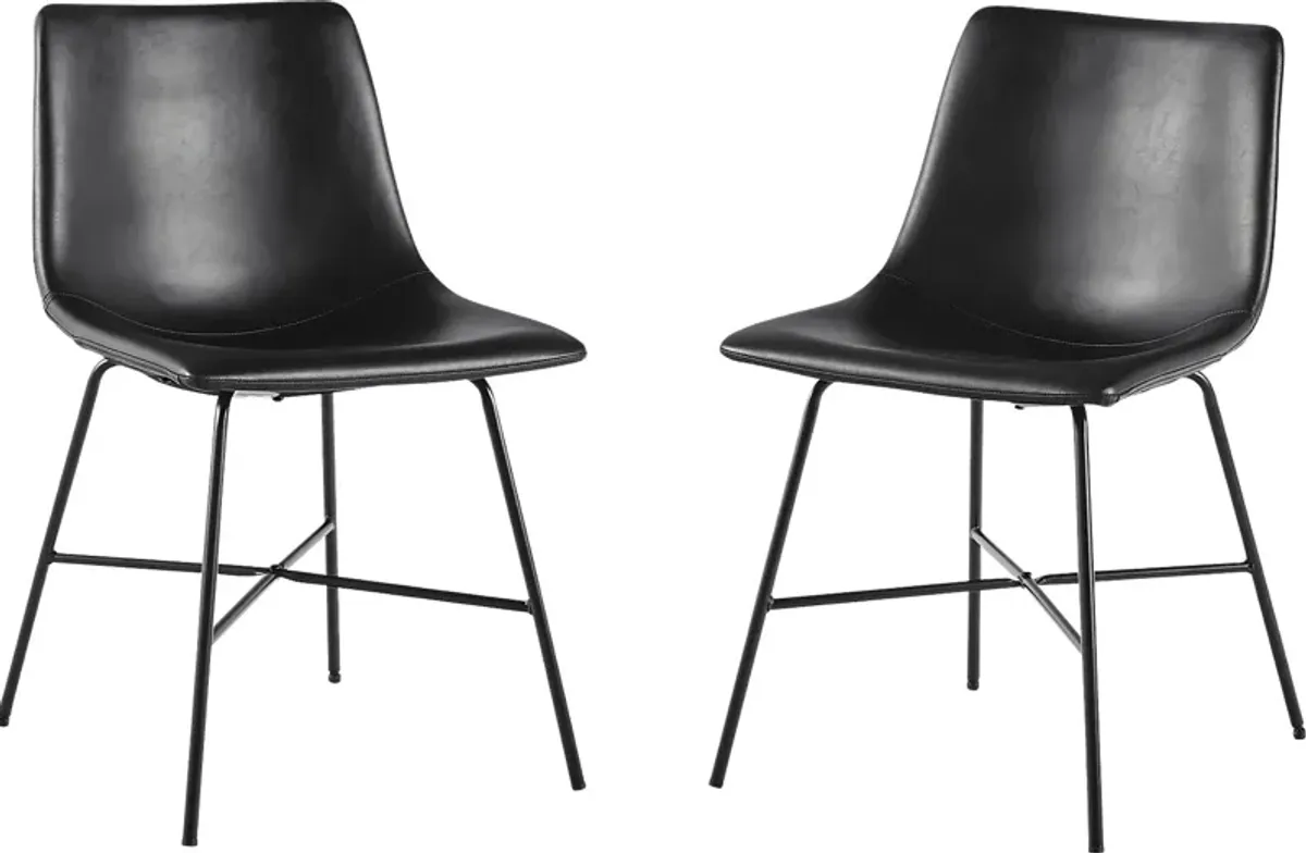 Cassamia Black Side Chair, Set of 2