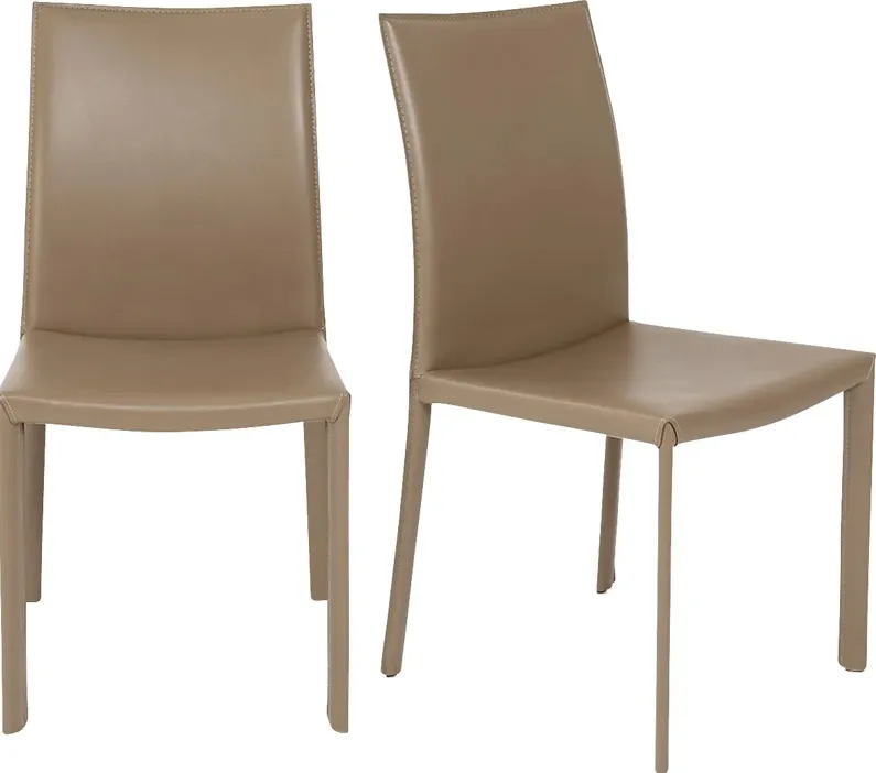 Mahlum Taupe Dining Chair, Set of 2