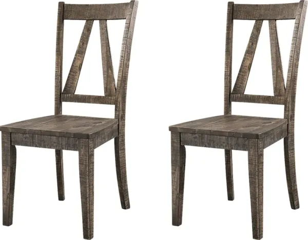 Pixystem Walnut Side Chair, Set of 2