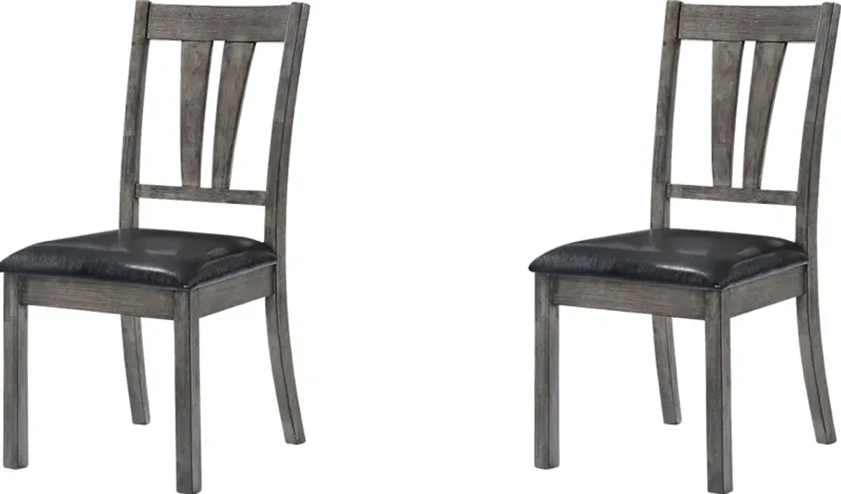 Marcom I Gray Oak Side Chair, Set of 2