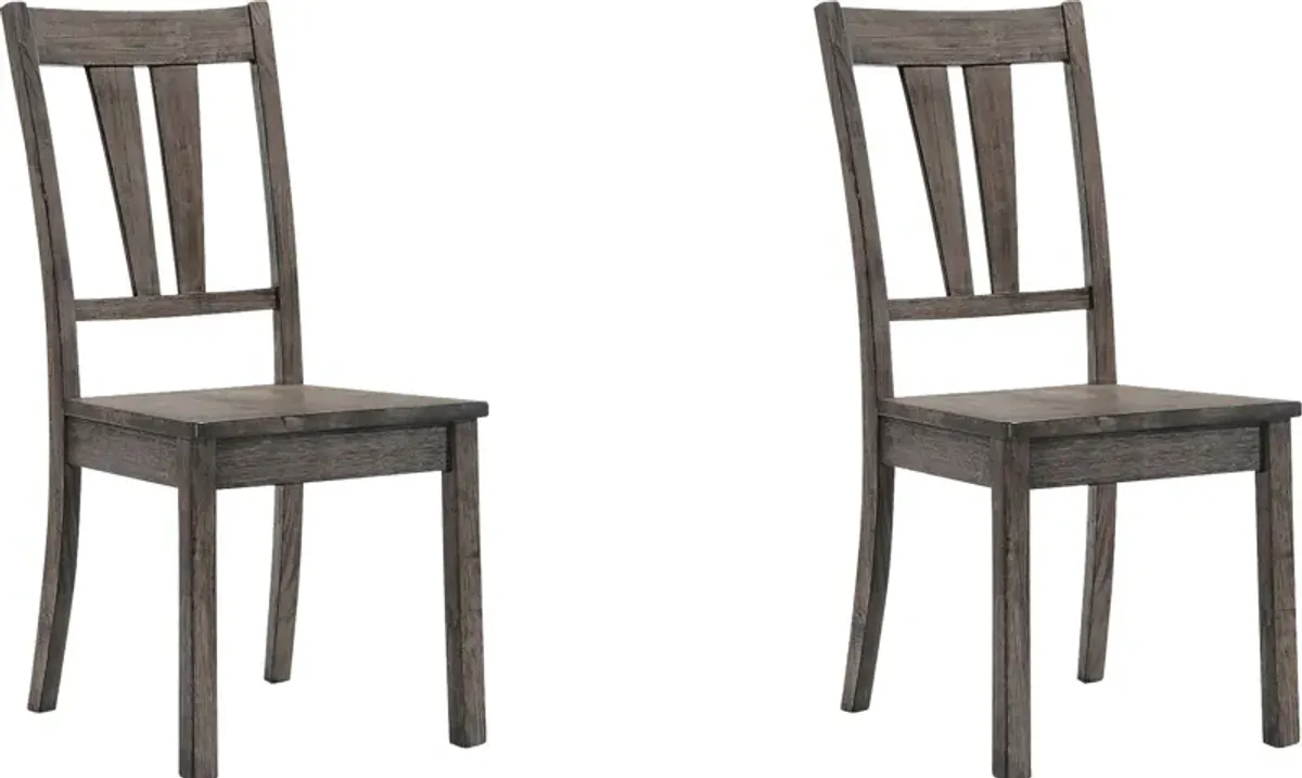 Marcom II Gray Oak Side Chair, Set of 2