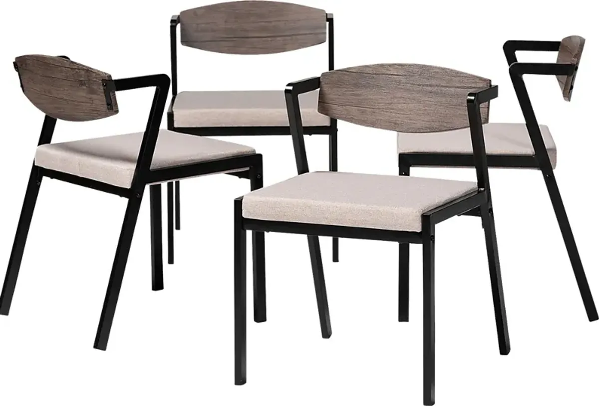 Adiutori Beige Dining Chair, Set of 4