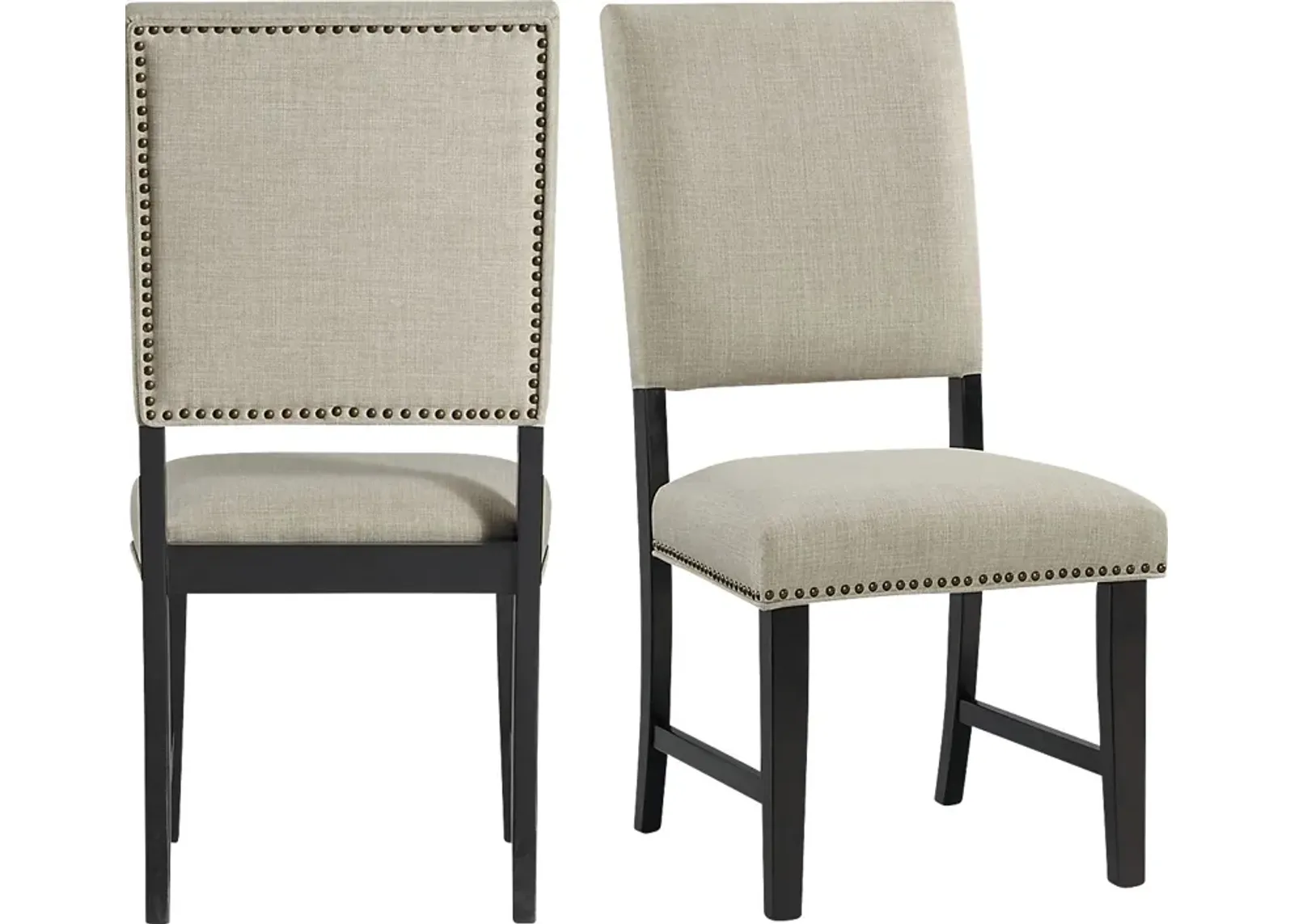 Wheelswolf Taupe Side Chair, Set of 2