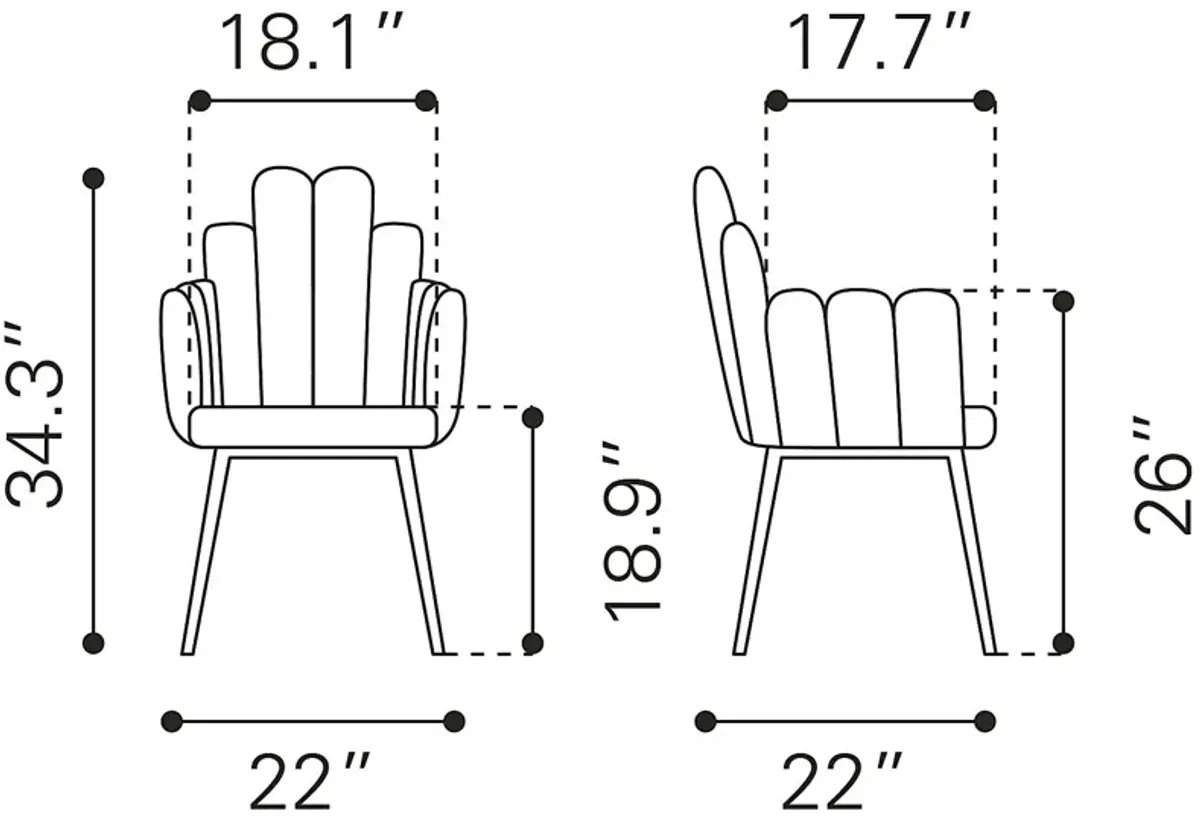 Bielo White Side Chair, Set of 2