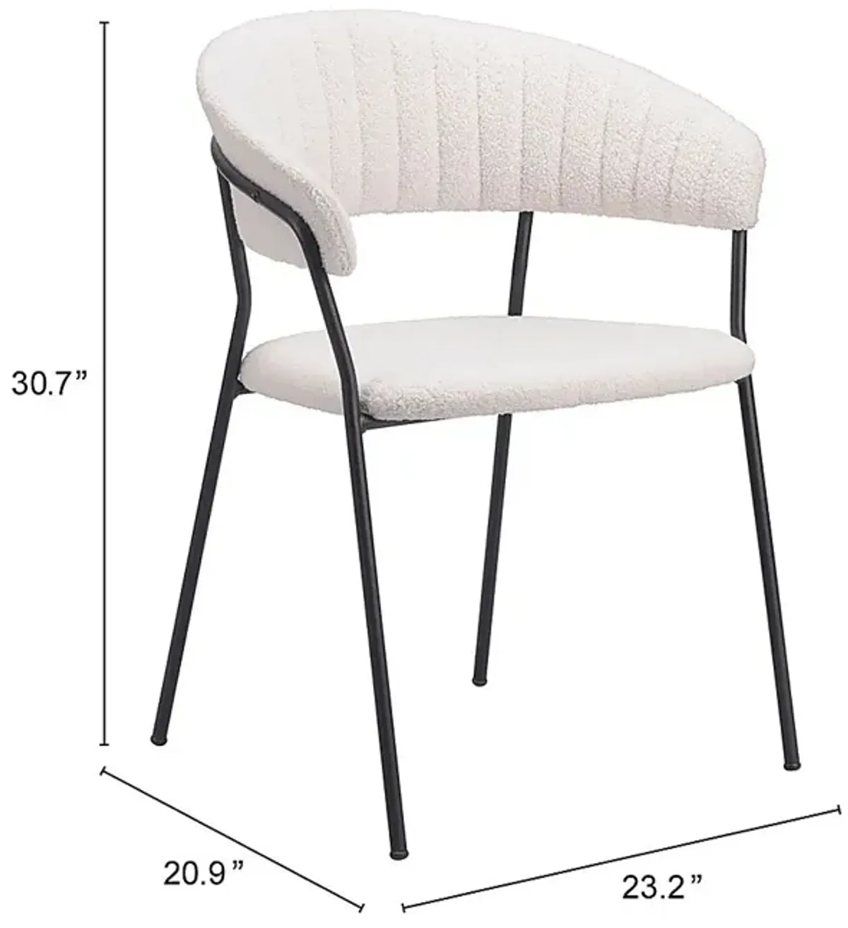 Causbie White Side Chair, Set of 2