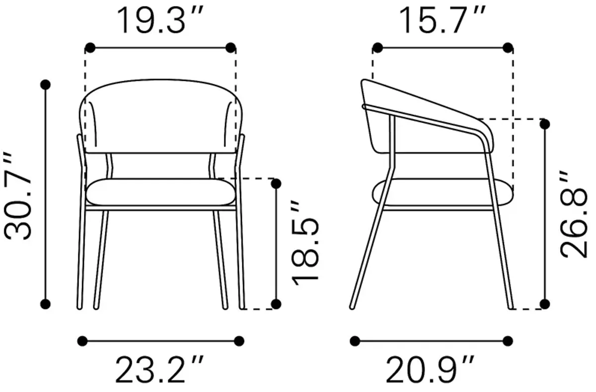 Causbie White Side Chair, Set of 2