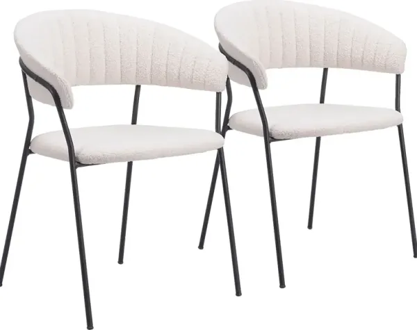 Causbie White Side Chair, Set of 2