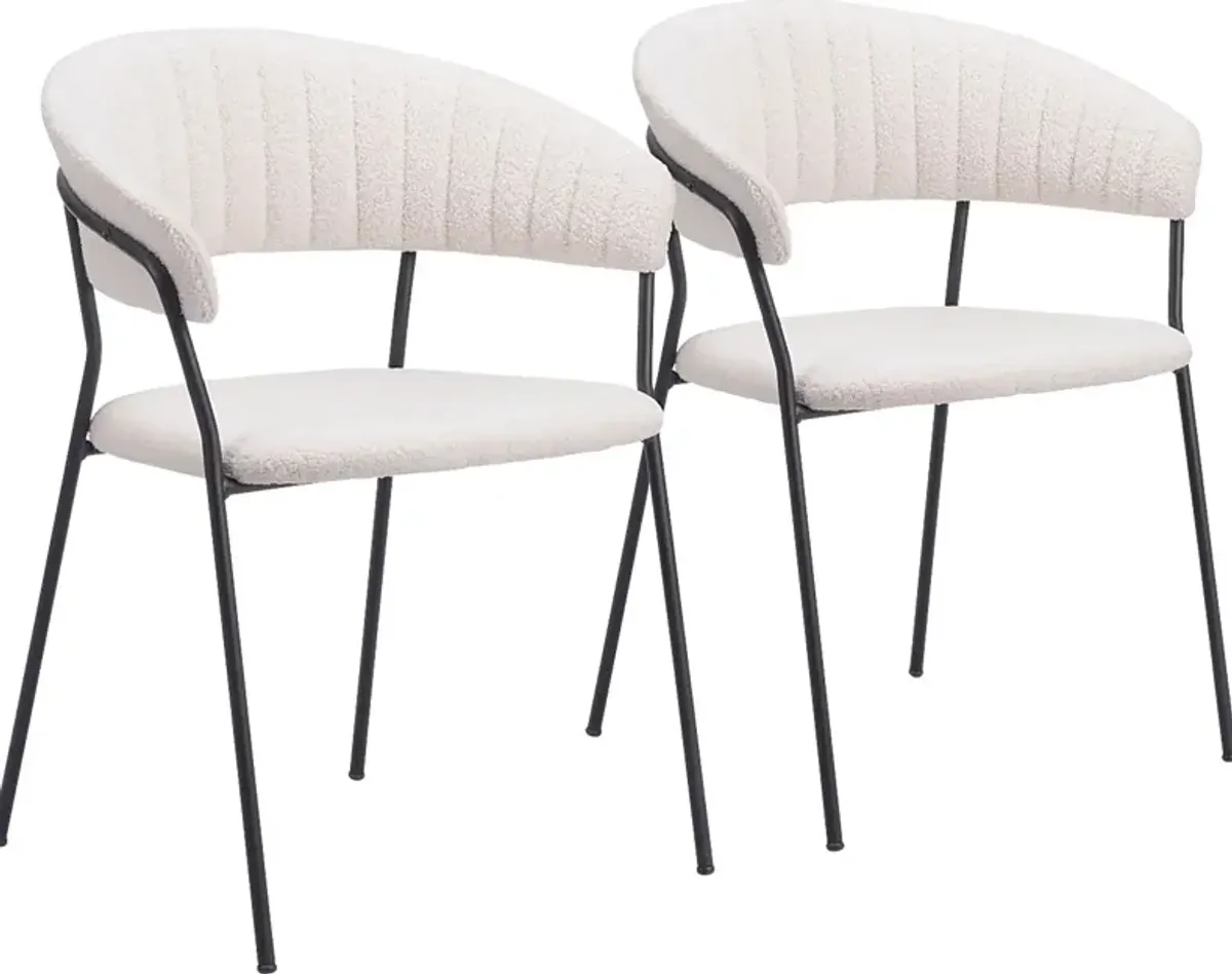 Causbie White Side Chair, Set of 2