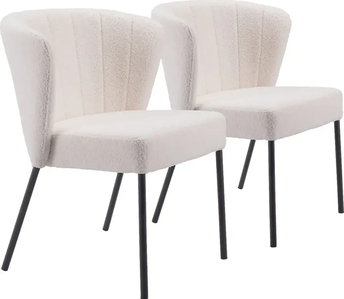 Daffodil White Side Chair, Set of 2