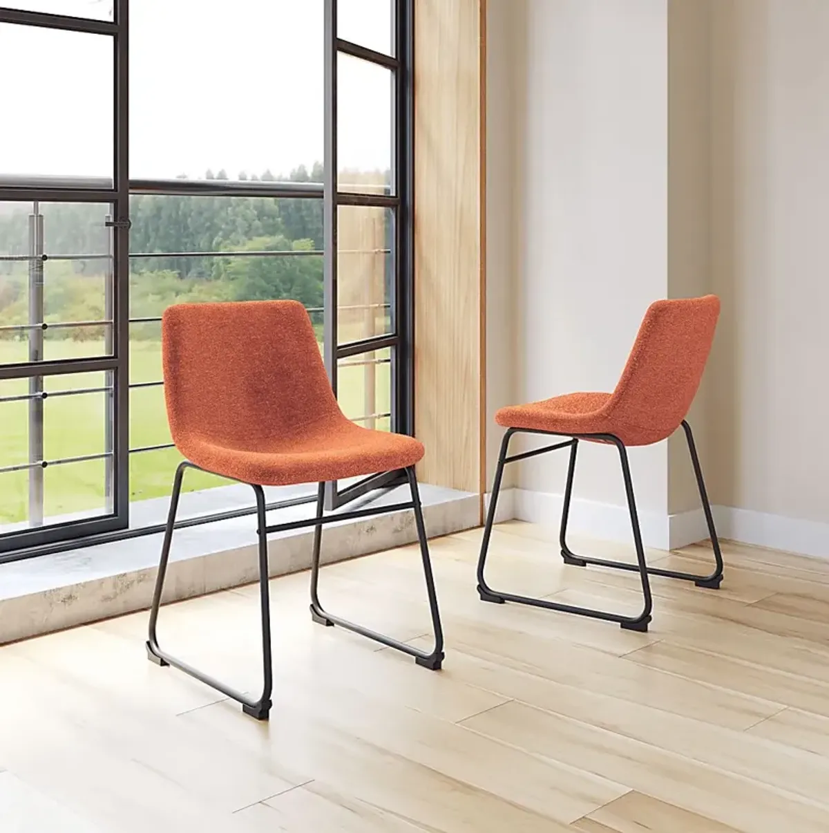 Bieless Orange Side Chair, Set of 2