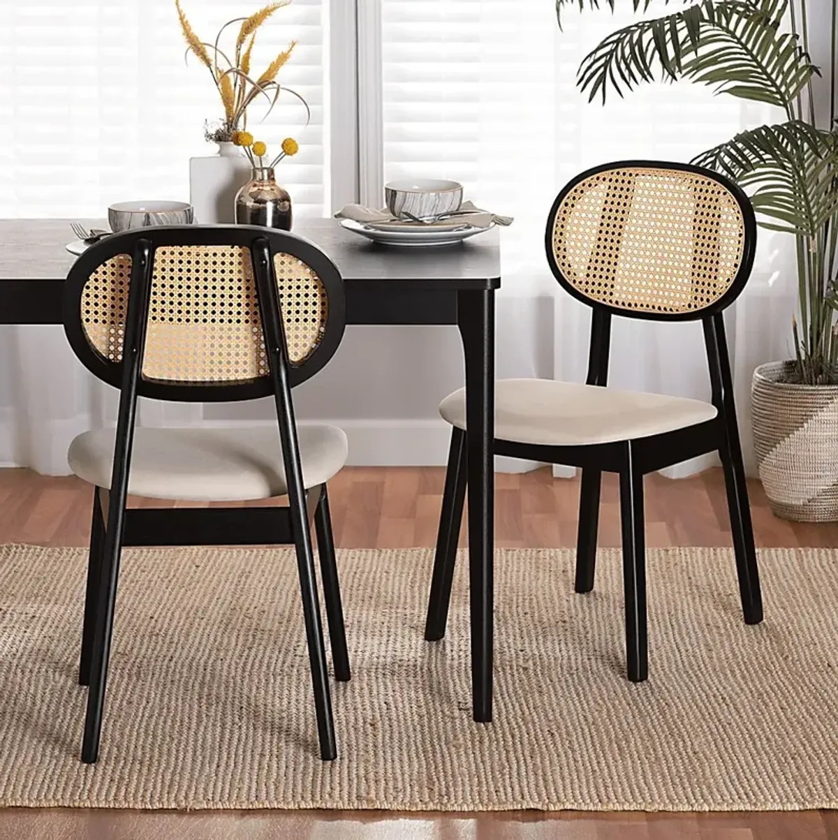 Alonesos Black Side Chair, Set of 2