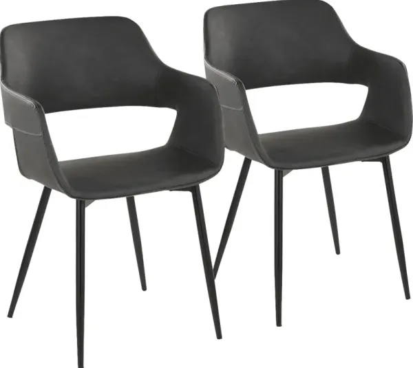 Naibor II Gray Arm Chair, Set of 2