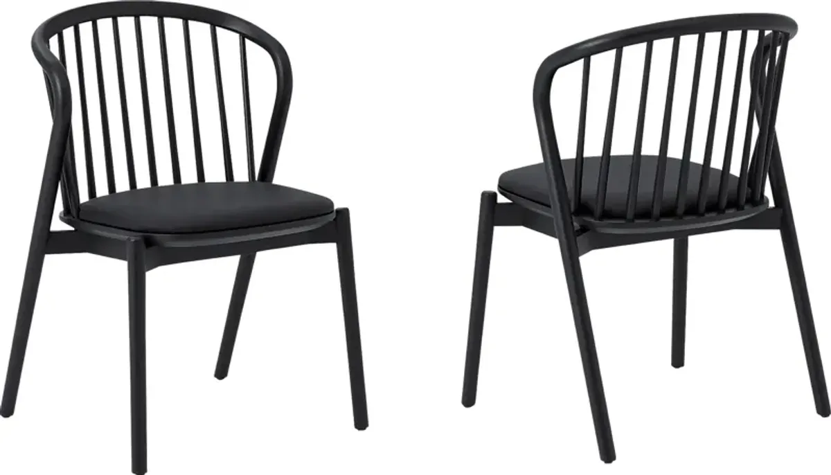 Savafait Black Side Chair, Set of 2