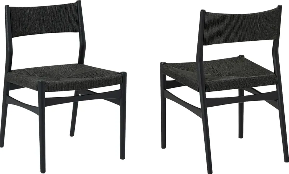 Wapemar Black Side Chair, Set of 2