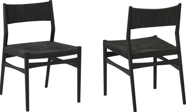 Wapemar Black Side Chair, Set of 2