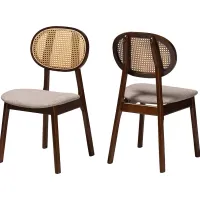 Alonesos Walnut Brown Side Chair, Set of 2