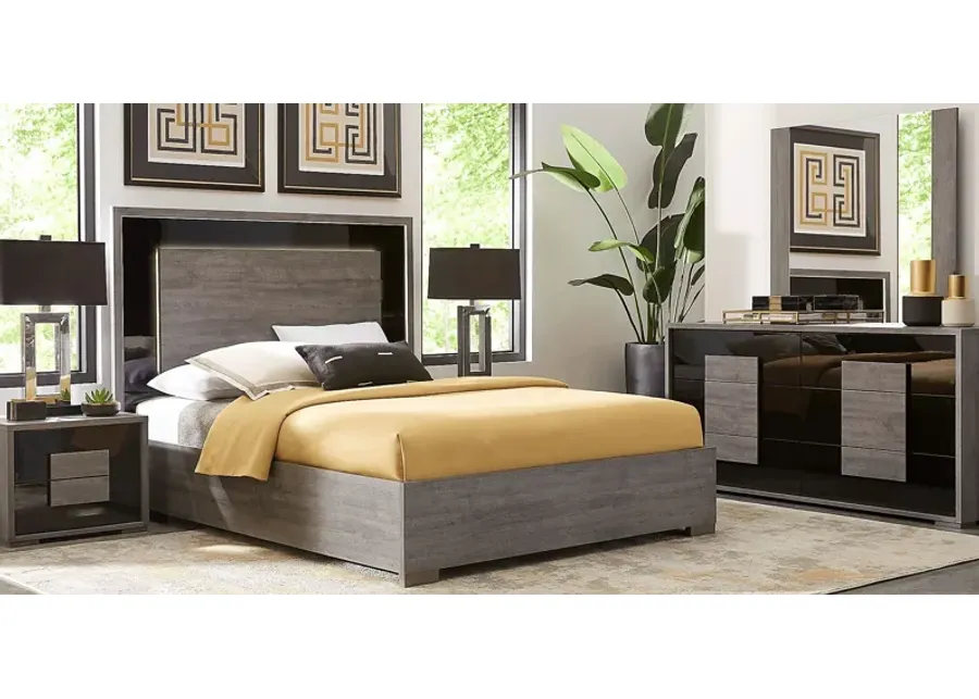 Studio Place Dark Gray 5 Pc Queen Panel Bedroom