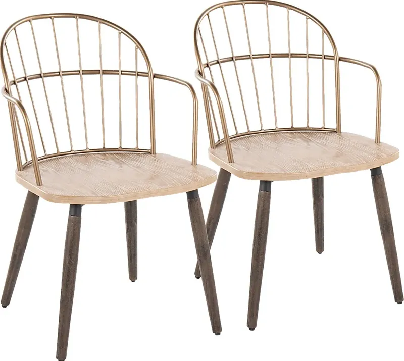 Hollyridge Brown Arm Chair, Set of 2
