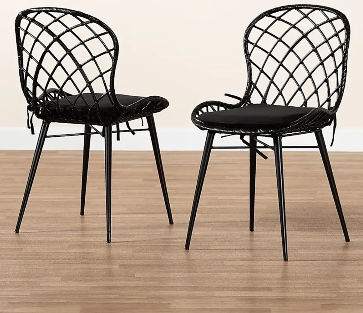 Seconset Black Dining Chair, Set of 2