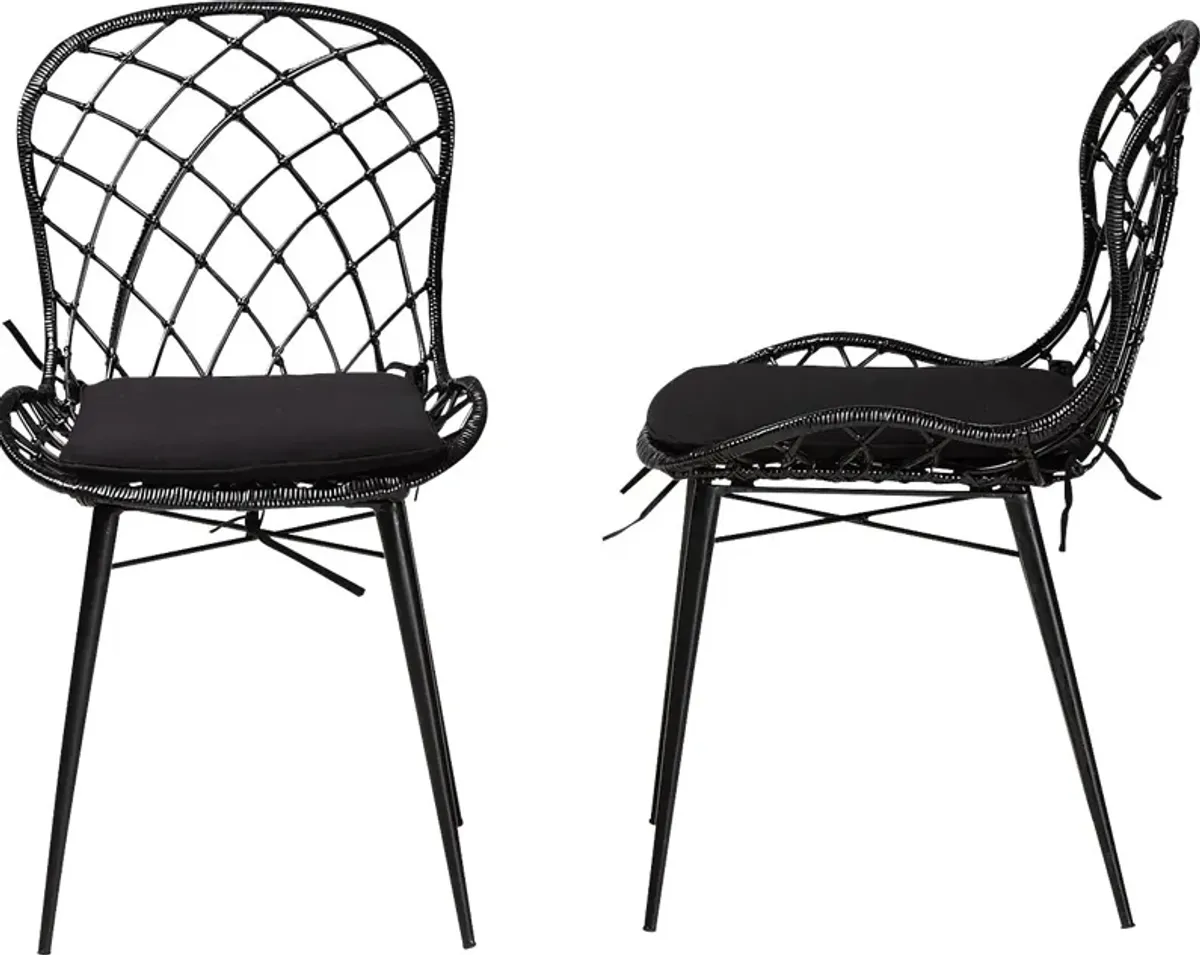 Seconset Black Dining Chair, Set of 2