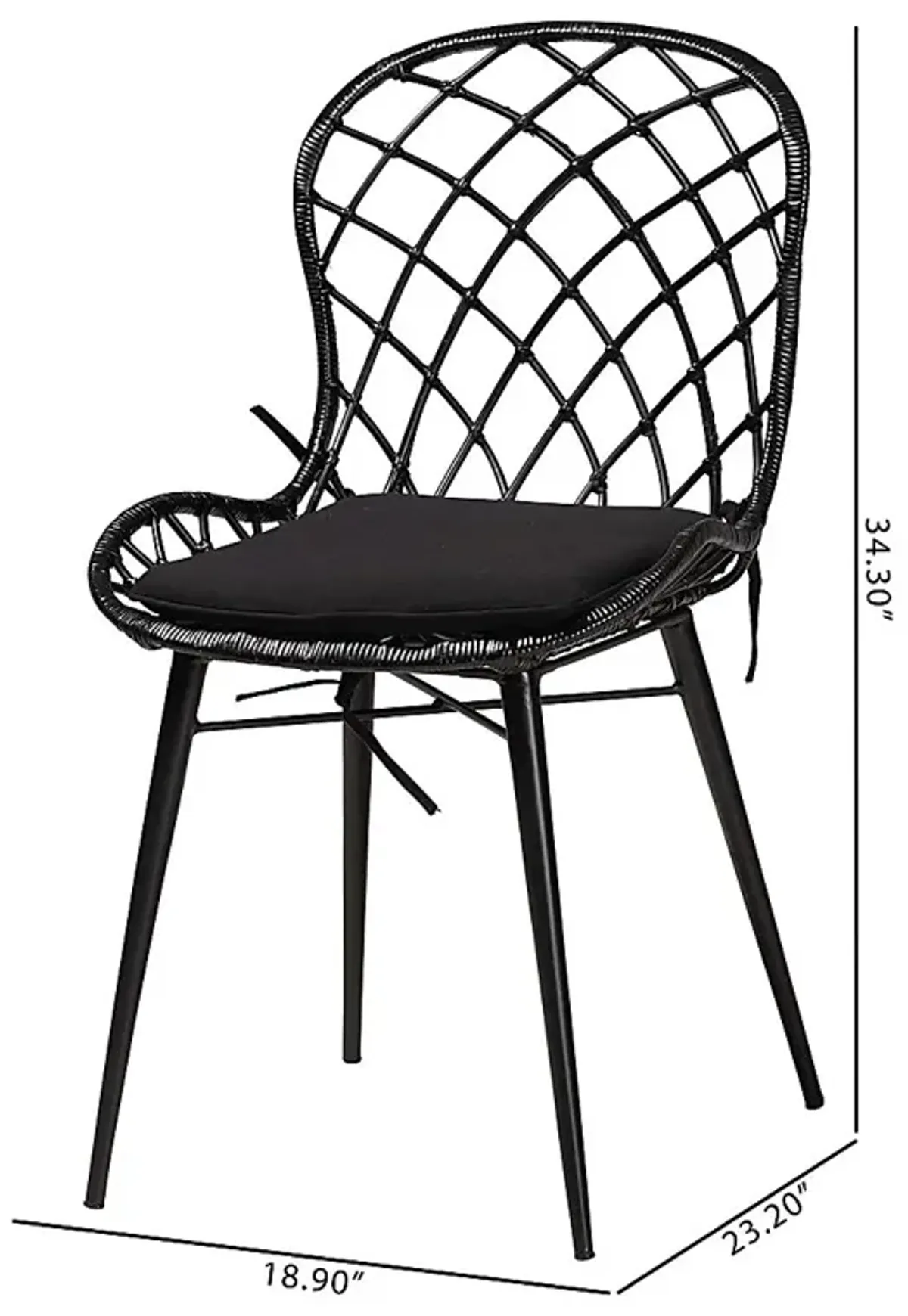 Seconset Black Dining Chair, Set of 2