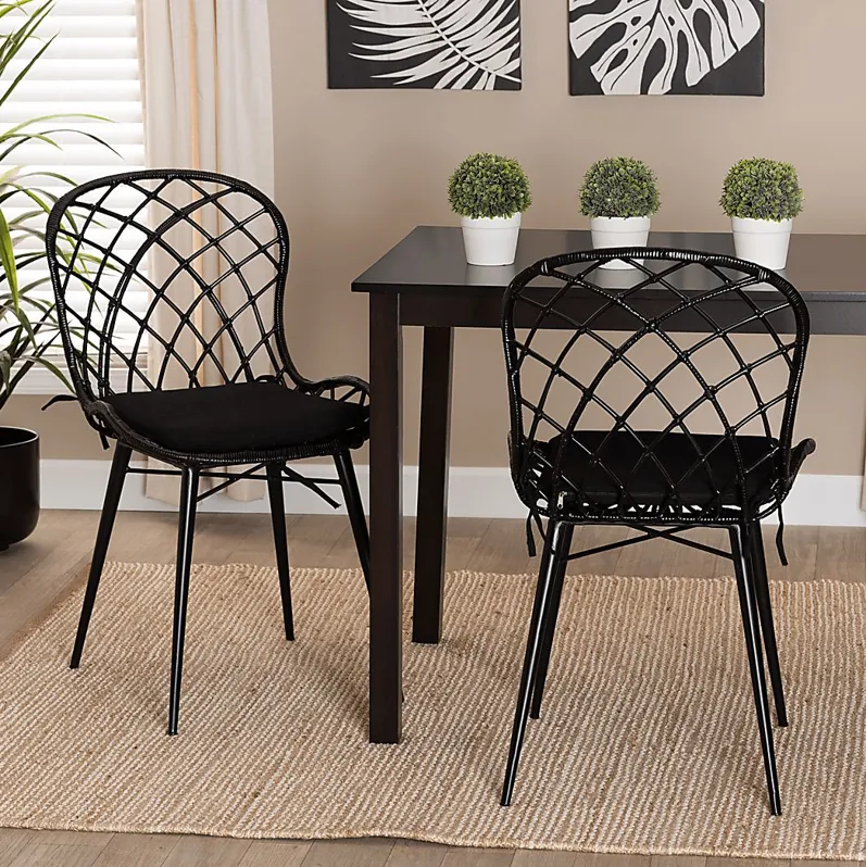 Seconset Black Dining Chair, Set of 2