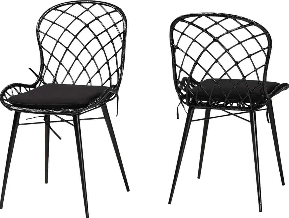 Seconset Black Dining Chair, Set of 2