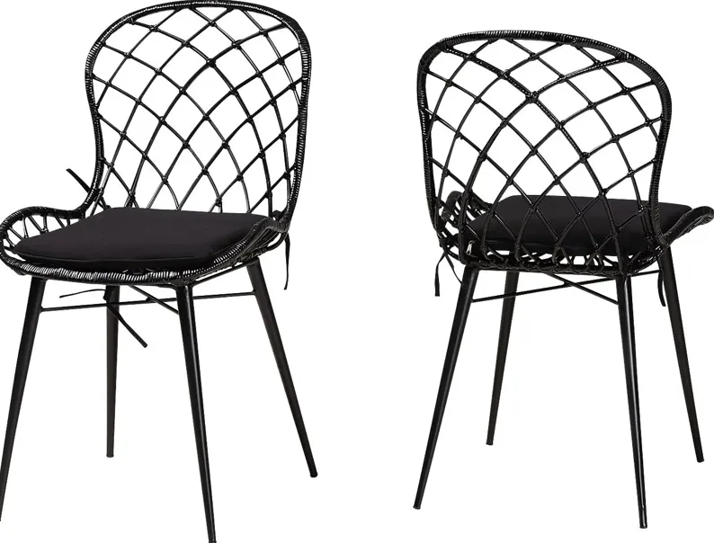 Seconset Black Dining Chair, Set of 2