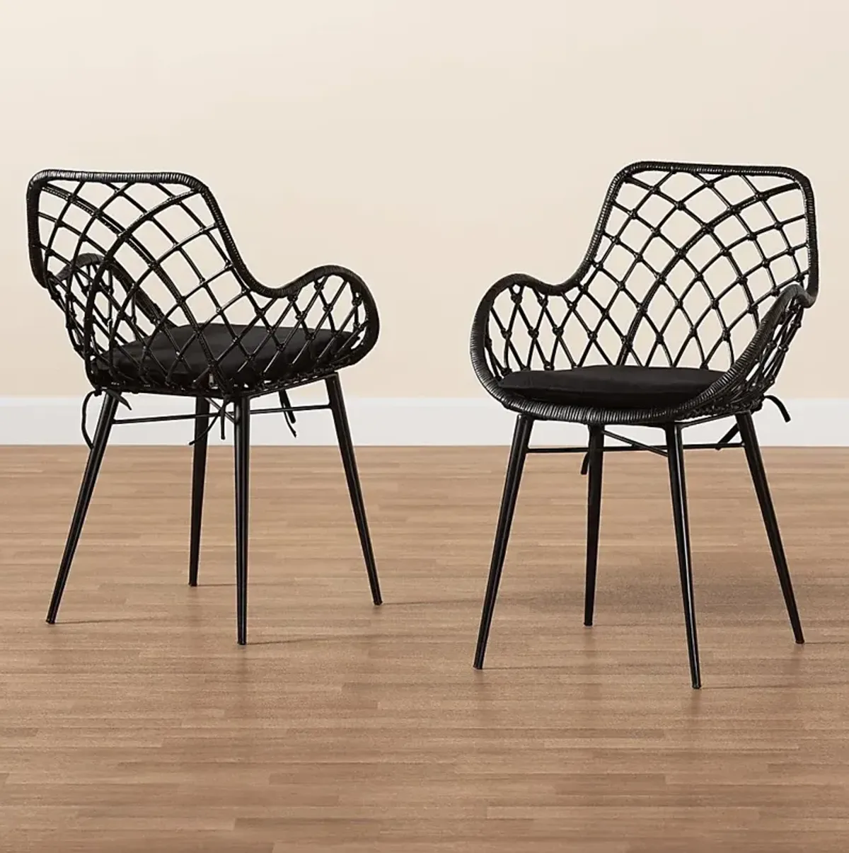 Sigourney Black Dining Chairs, Set of 2