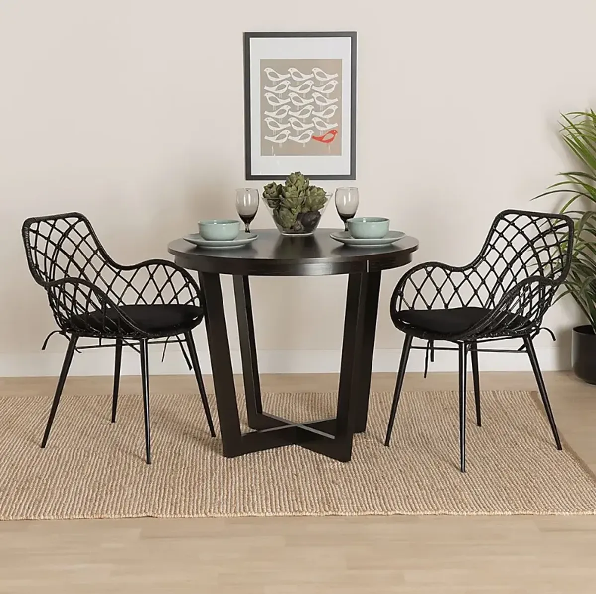 Sigourney Black Dining Chairs, Set of 2