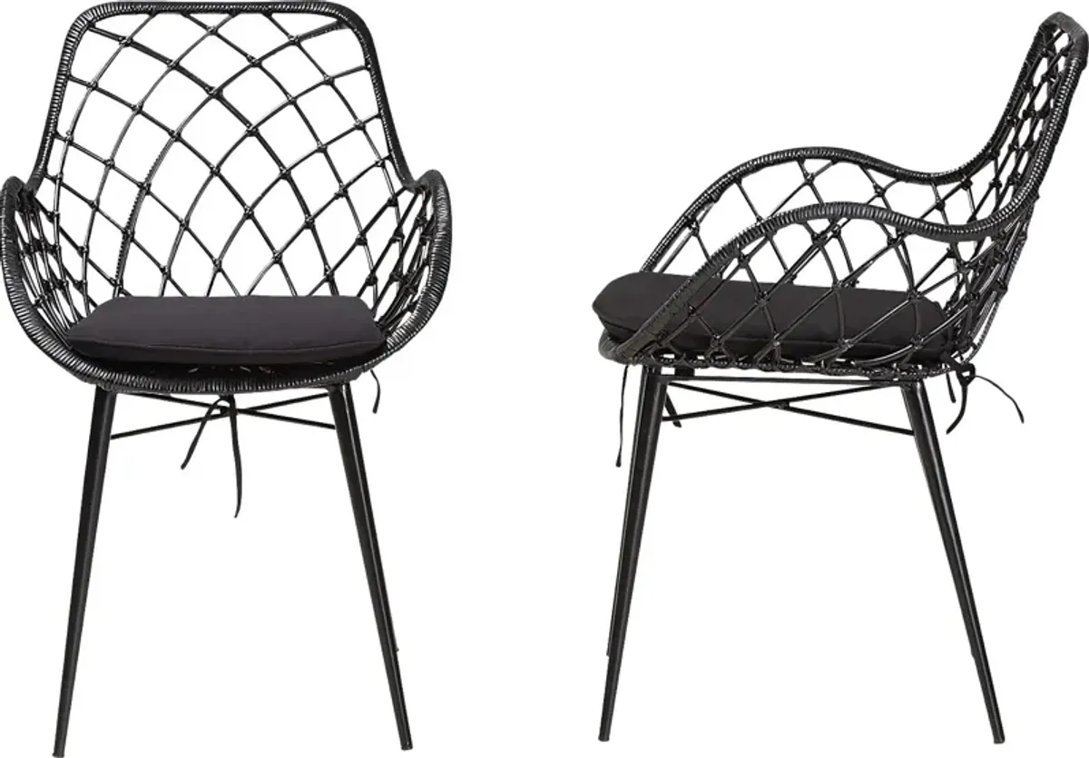 Sigourney Black Dining Chairs, Set of 2