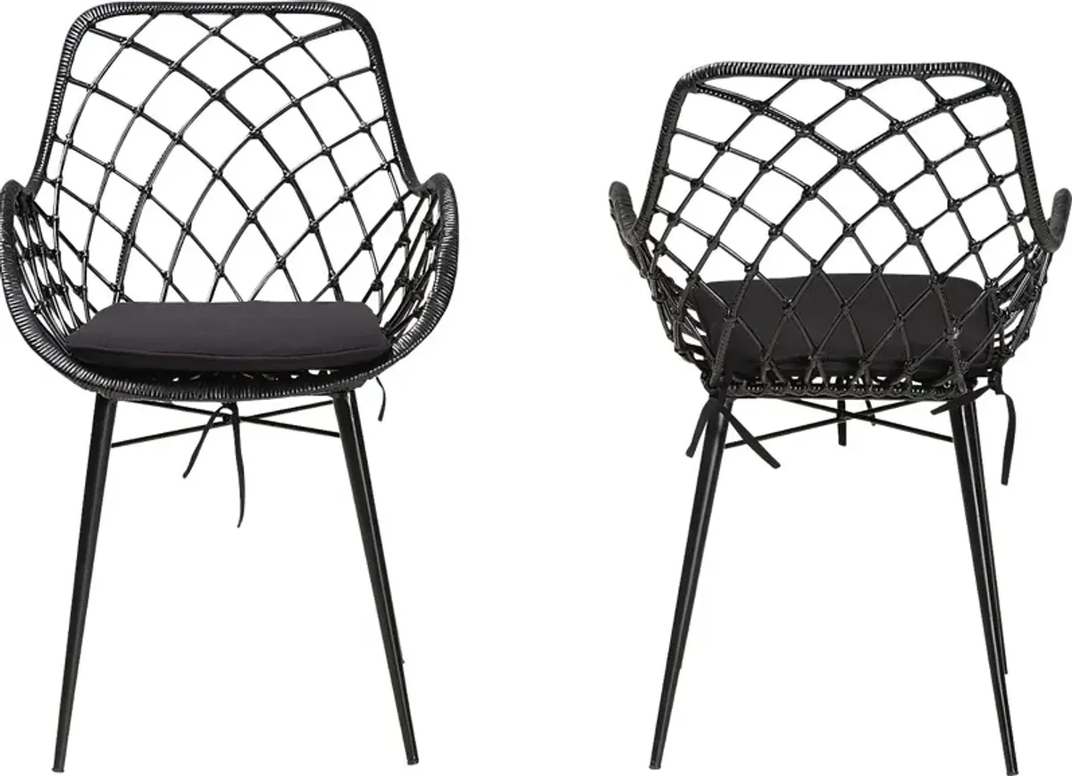 Sigourney Black Dining Chairs, Set of 2