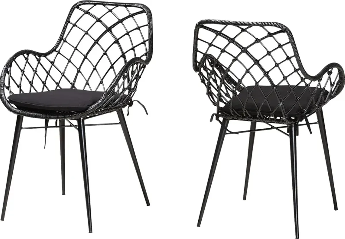 Sigourney Black Dining Chairs, Set of 2