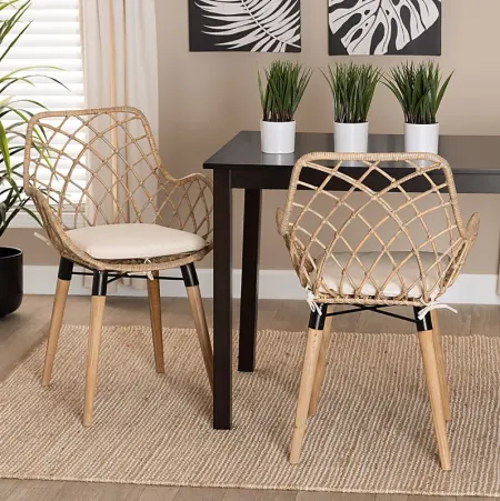 Sigourney Natural Dining Chair, Set of 2