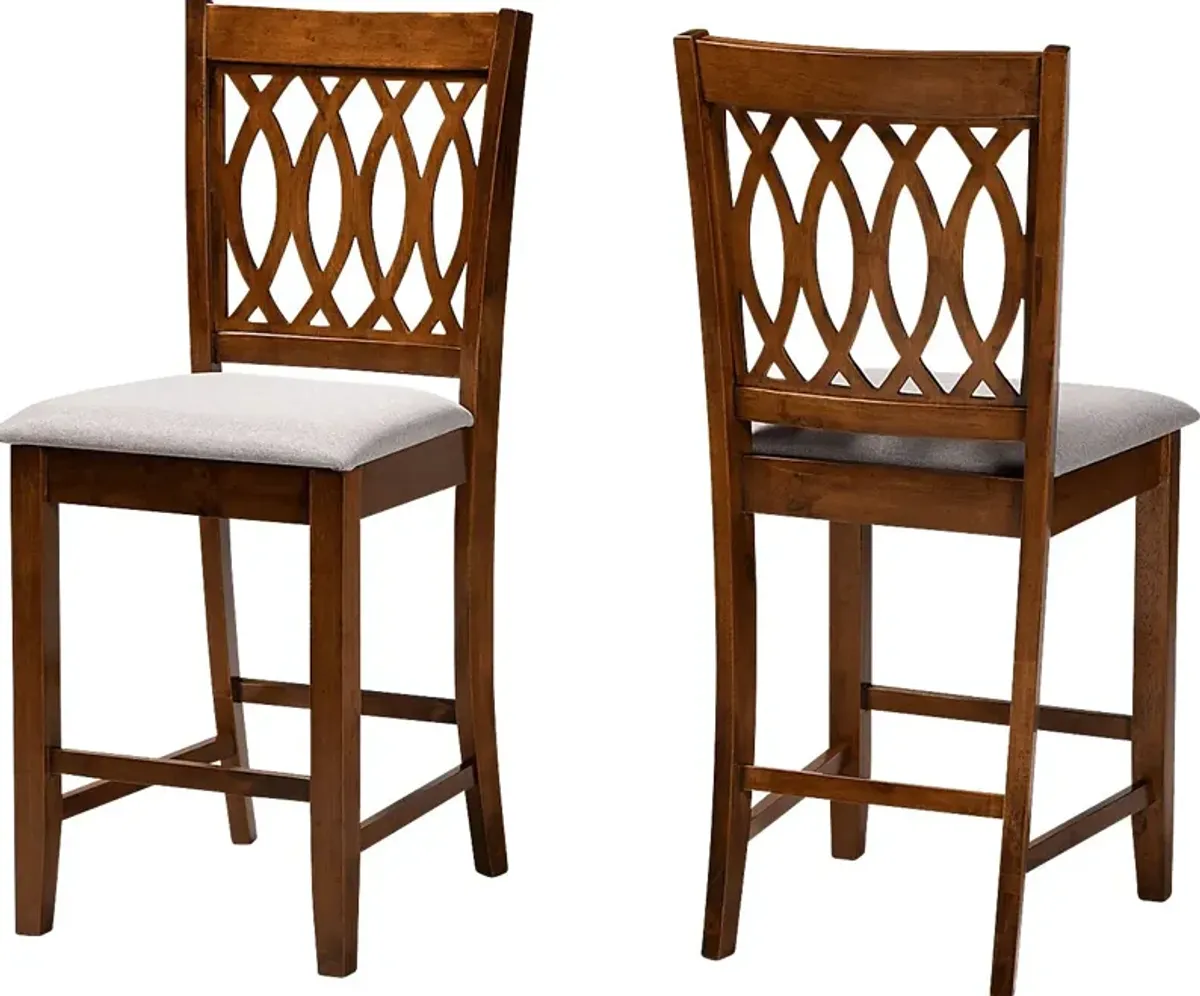 Teconnett Walnut Brown Counter Stool, Set of 2