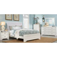 Belcourt White 5 Pc Queen Upholstered Sleigh Bedroom