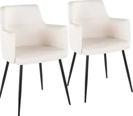 Waldman White Arm Chair, Set of 2