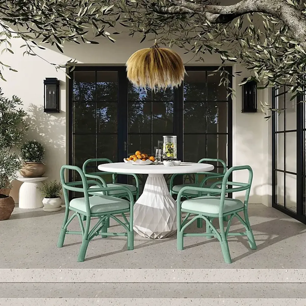 Crosskeys Green Arm Chair