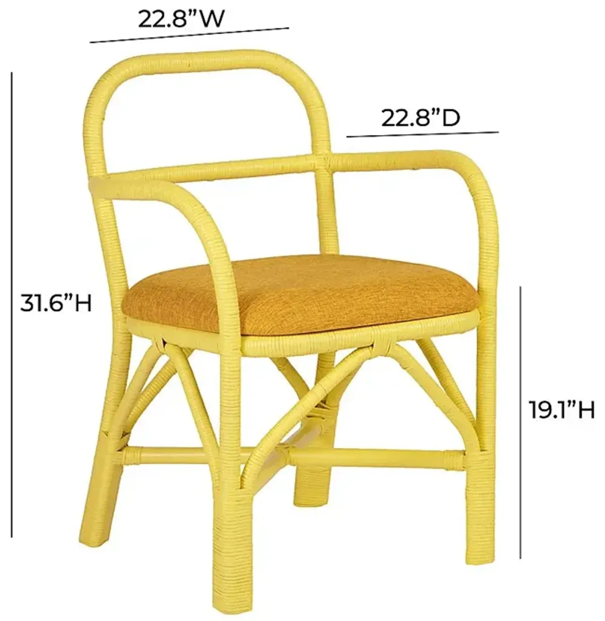 Crosskeys Yellow Arm Chair