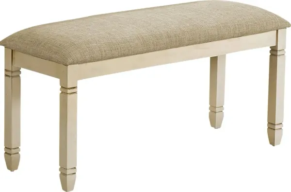 Metcalfy White Dining Bench