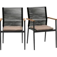 Marsalise Black Arm Chair, Set of 2